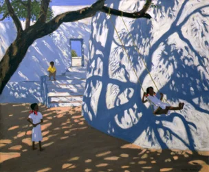 Niña en un columpio, India, 2000